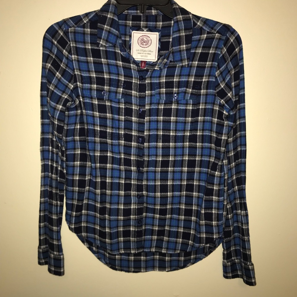 XS Blue and White Flannel